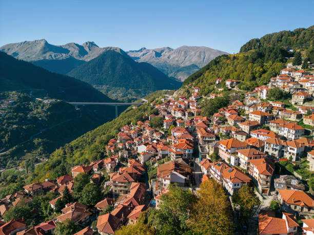 istock Town in mountain area. Metsovo, Epirus, North Greece 1458265485