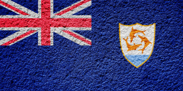 istock Anguilla flag on a textured background. Conceptual collage. 1458266008