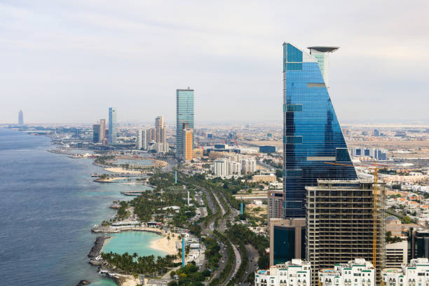 Jeddah, Saudi Arabia - cityescape - a beautiful view for jeddah city from top Jeddah, Saudi Arabia - cityescape - a beautiful view for jeddah city from top in nice weather saudi arabia jeddah landscape stock pictures, royalty-free photos & images