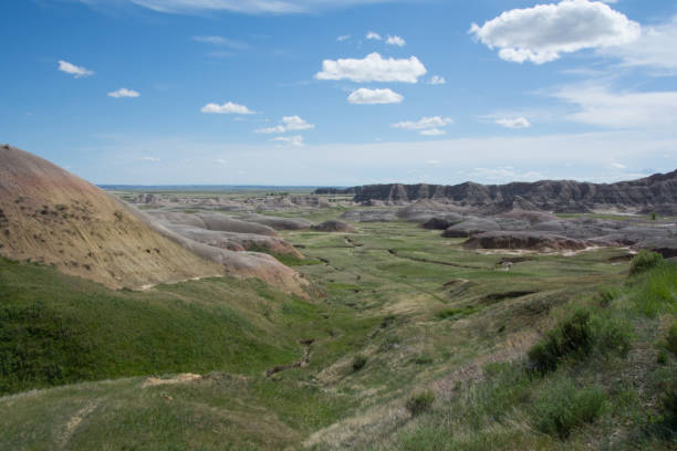 istock Vibrantly colored hills and pinnacles in the Badlands 1458271153