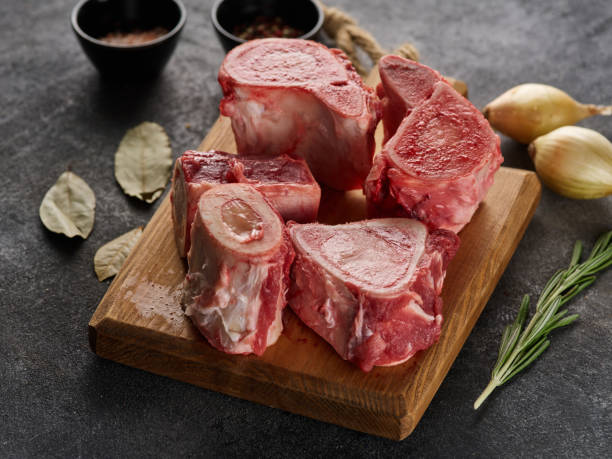 istock Beef marrow bones  to prepare broth or soup. 1458271215