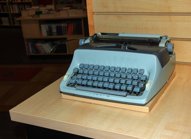 istock Stylish old typewriter in a bookstore. Close-up. Horizontal. 1458273107