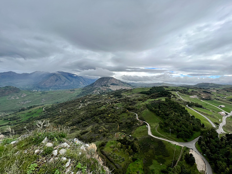 view of Caltavuturo, Palermo, Sicily, Italy