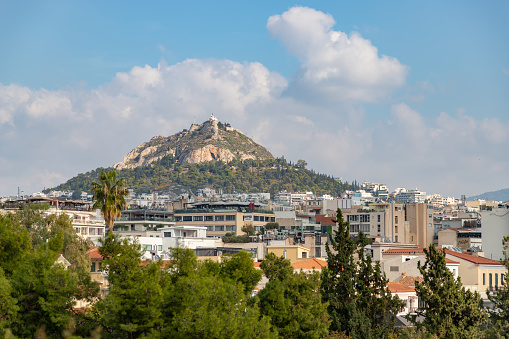 A picture of the Lycabettus Hill as seen from afar.