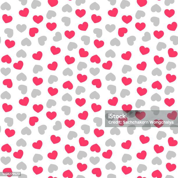 Random Heart Shape Seamless Hearts Pattern Vector Repeating Texture Seamless Pattern Of ...