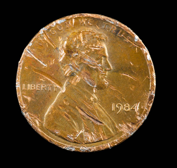 Badly damaged US Lincoln penny.
