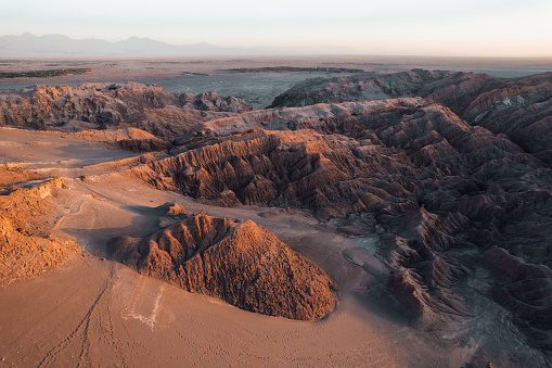 Beautiful view of Valle de la Luna Moon Valley San Pedro de Atacama Desert Chile. High quality photo