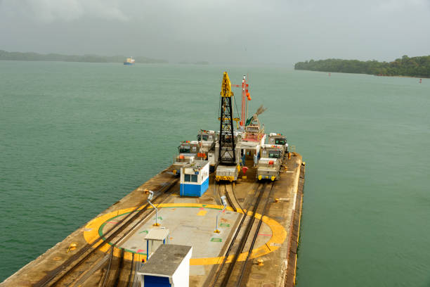 The Panama Canal is an 77.1-kilometre (48 mi) ship canal in Panama that connects the Atlantic Ocean (via the Caribbean Sea) to the Pacific Ocean.