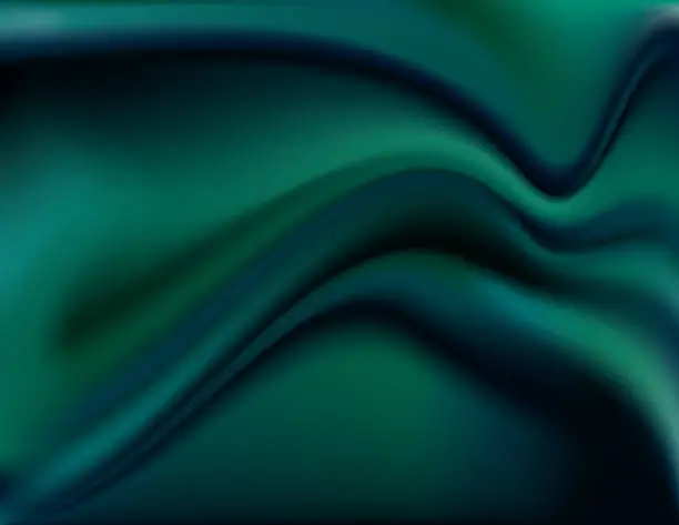 Vector illustration of Abstract Wave Background Template In Dark Rich Green