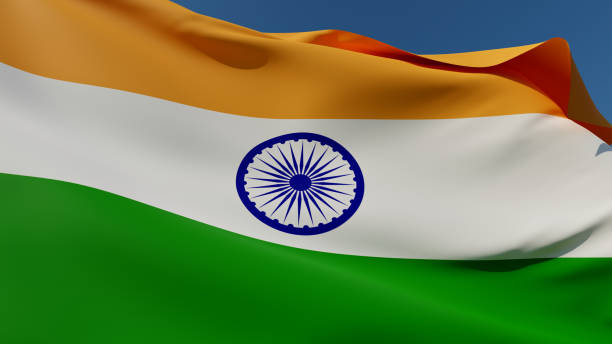 istock Indian National Flag waving in the wind, full screen background. 1458294273