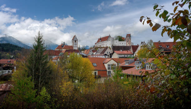 istock Fussen Skyline with High Castle (Hohes Schloss) and St. Mang Basilica - Fussen, Bavaria, Germany 1458300491
