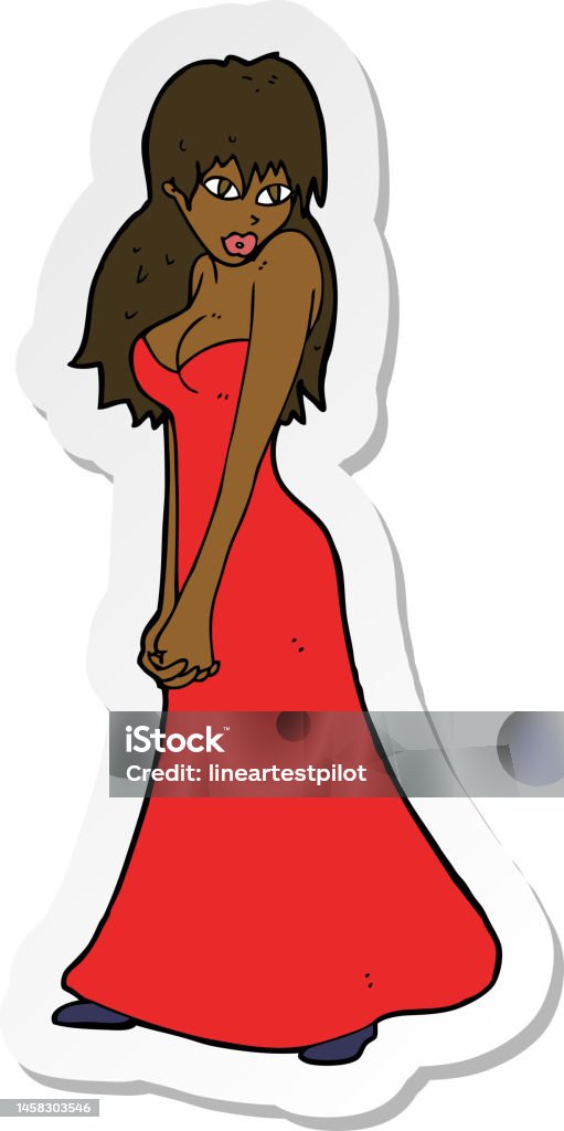 Ilustración de Pegatina De Una Mujer Bonita De Dibujos Animados En Vestido y más Vectores Libres de Derechos de Adulto - iStock Ilustración de Pegatina De Una Mujer Bonita De Dibujos Animados En Vestido y más Vectores Libres de Derechos de Adulto - iStock
