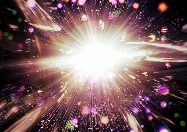 istock Abstract background with colorful lights 1458304410