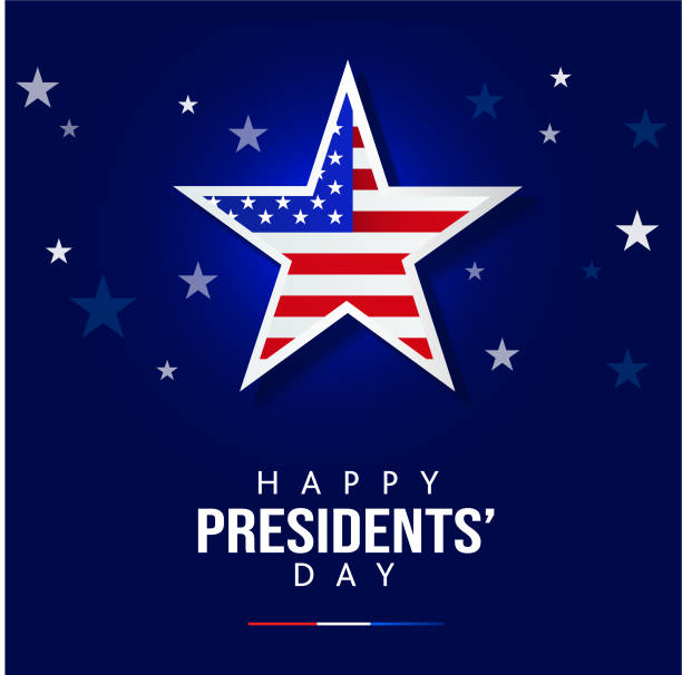Happy Presidents' Day Februar Konzept. Vorlagendesign, Poster mit Text – Vektorgrafik
