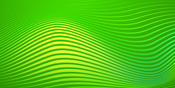 Abstract background of wavy lines in green colors
