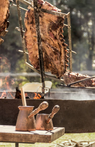 istock Flame fired beef ribs. Traditional Gaucho food. Argentina 1458308884