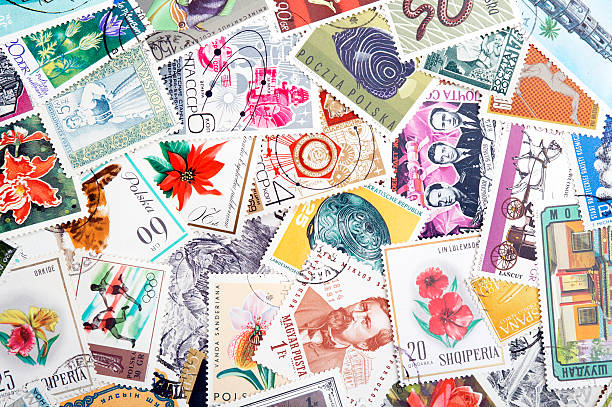 istock collection of postal stamps 145831097