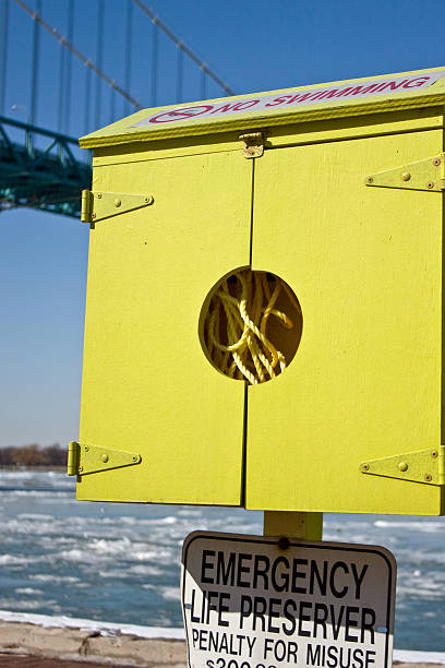 Emergency Life Preserver Station stock photo