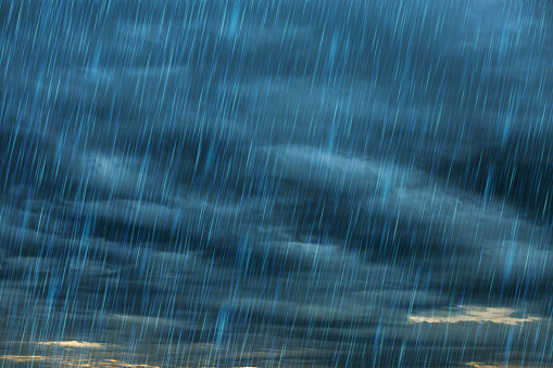 Drops of water in a metal surface