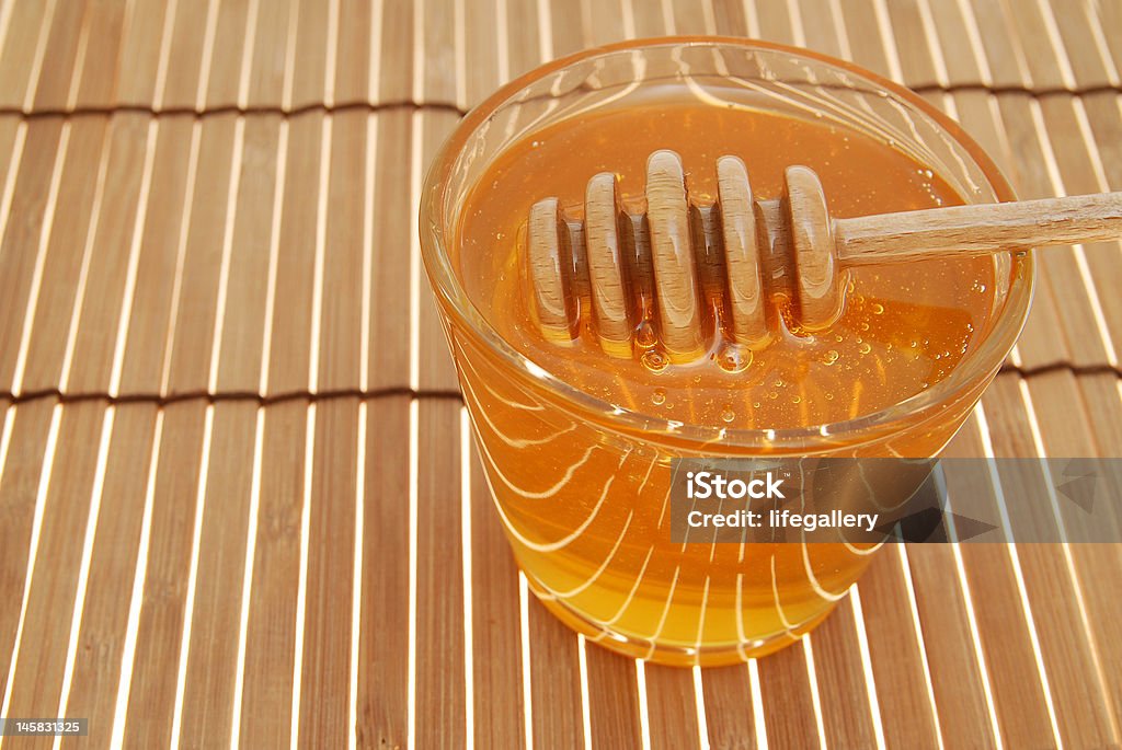 유리컵 꿀, 스틱 - 로열티 프리 0명 스톡 사진