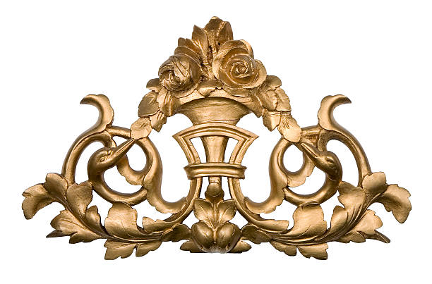 istock Golden wood ornament 145831913