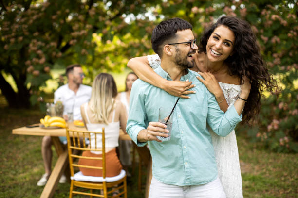 istock Beautiful romantic couple embracing 1458320127