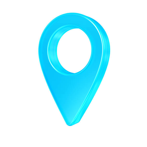 istock Blue map pointer isolated on white background. Map pin icon. GPS place marker. Location symbol. 1458321097