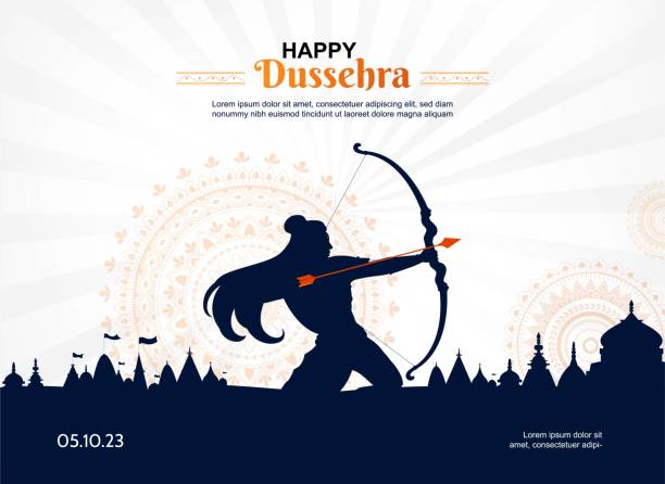 illustrazioni stock, clip art, cartoni animati e icone di tendenza di concetto di banner dussehra - traditional culture branding business marketing