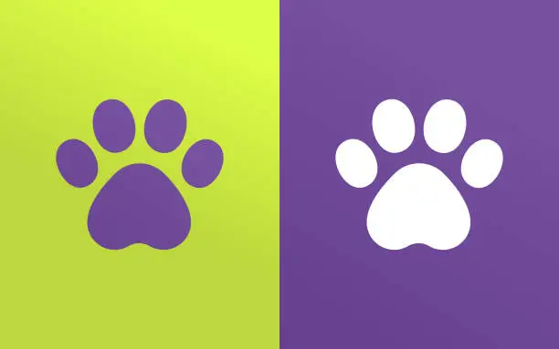 Vector illustration of Pet Pawprint Footprint Paw Design Element