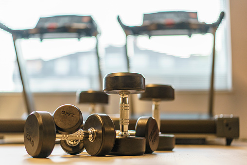 Gym and workout equipments in fitness center