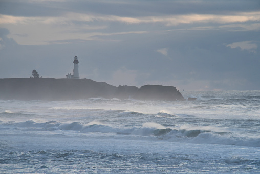 The Oregon Coast always has interesting weather.  This is the Yaquina Head Lighthouse near Newport, Oregon.
