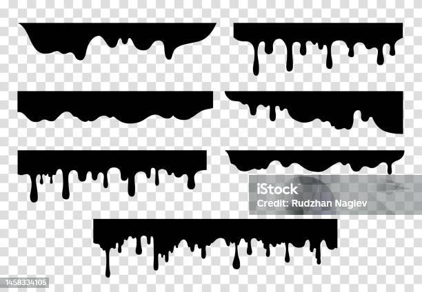 Drops Vector Black Ink Drops Black Set Stock Illustration - Download Image Now - Abstract ...