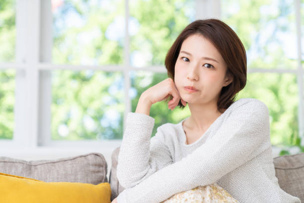 istock attractive asian woman , think 1458336798