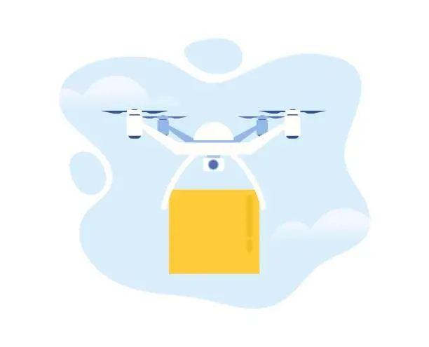 Vector illustration of Drone with box