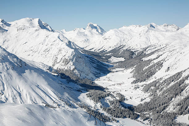 Skiing in Austria stock photo