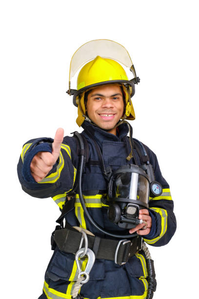 Group of firefighters putting hands together