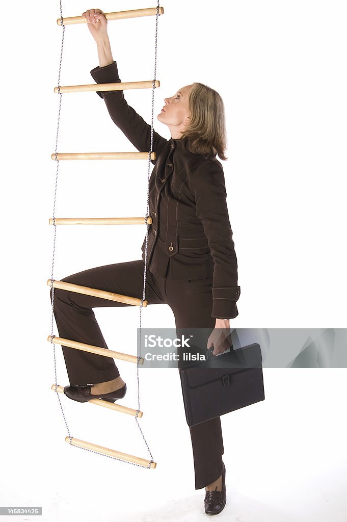 Escalada la escalera de la carrera - Foto de stock de Desafío libre de derechos