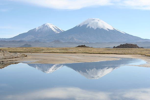 istock Snow capped mountains with mountain lake 145834502
