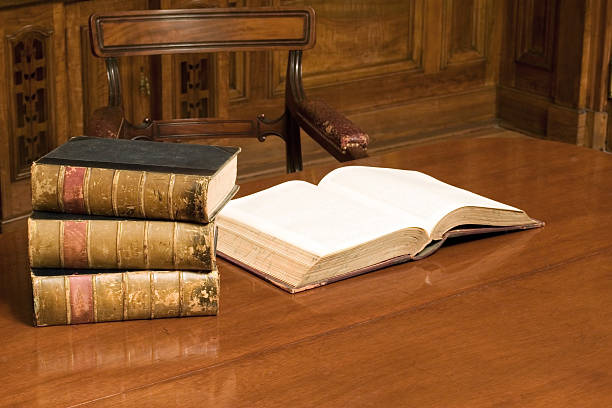 Books in old room stock photo