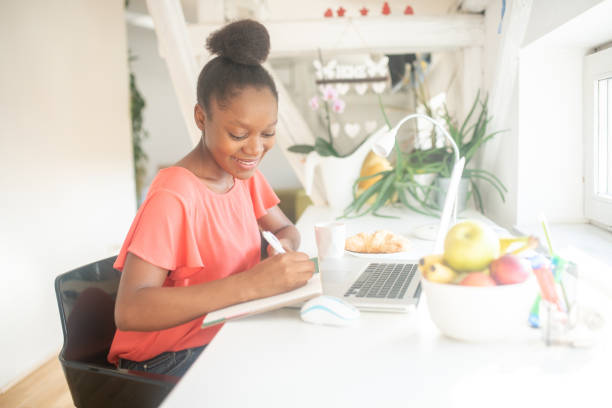 istock Young woman working from home 1458348647
