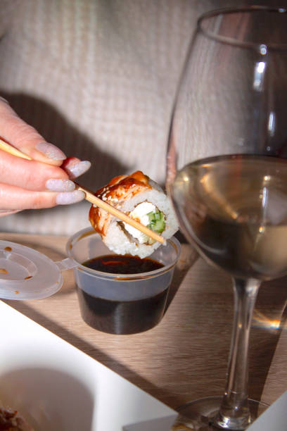 istock Delicious beautiful sushi with seafood and rice 1458350733