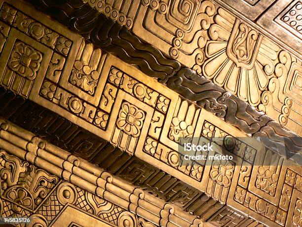 Golden Maya Soffitto - Fotografie stock e altre immagini di Art Déco - Art Déco, Gradino, Rame - Metallo