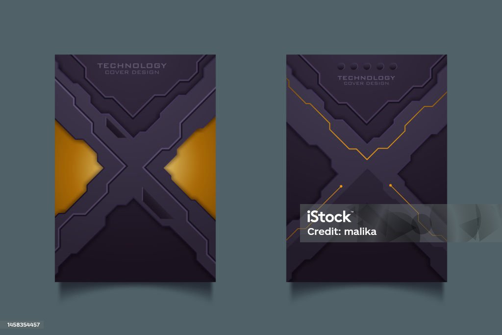 Technology Cover Sample Abstract Technology Cover With Various Elements Stock Illustration ...