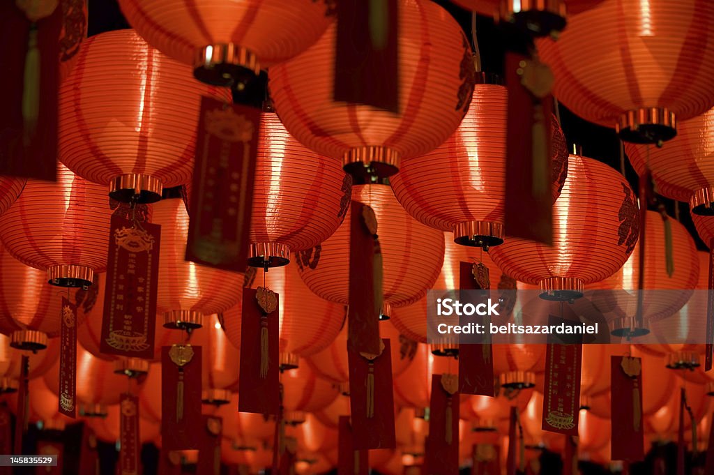 Lanterna di carta cinese diagonale Composizione - Foto stock royalty-free di Arte