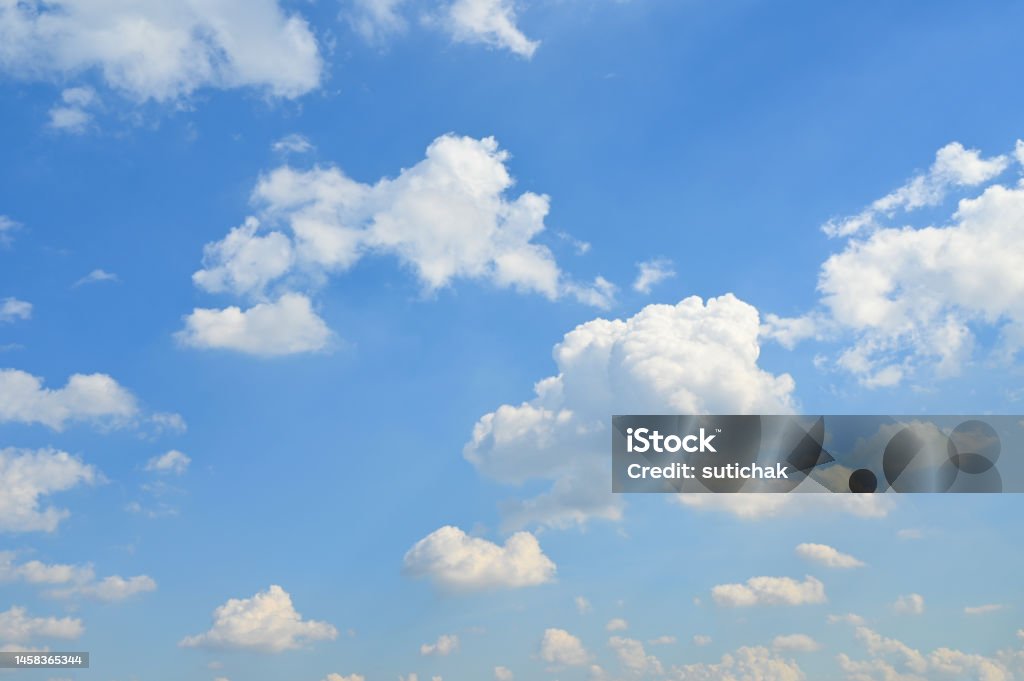 white cloud on blue sky, natural background Sky Stock Photo