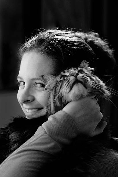istock Girl and her Cat 145836743