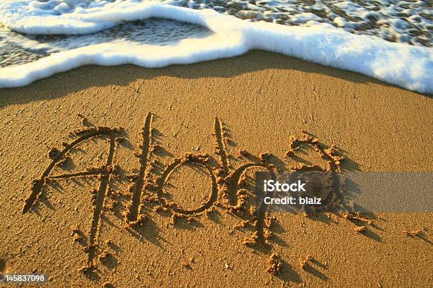 Aloha In The Sand Stock Photo - Download Image Now - Aloha - Single Word, Beach, Big Island - Hawaii Islands