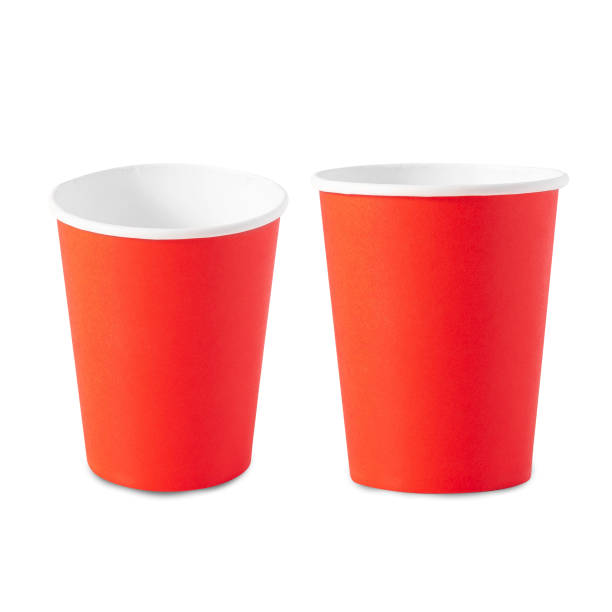 istock Set of Red party cup isolated on white background with clipping path 1458372337