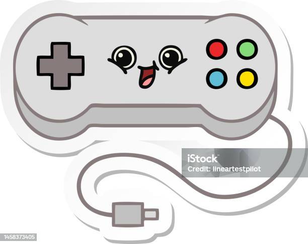 Cartoon Rom Controller Sticker Of A Cute Cartoon Game Controller Stock Illustration - Download ...