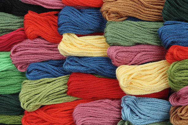 istock Hanks of embroidery yarn 145837490